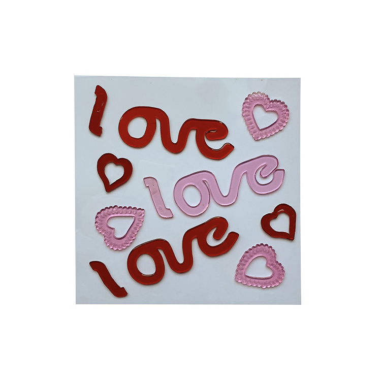 Wholesale High Quality Romantic Valentine TPR Gel Cling Jelly Window Sticker for customsized