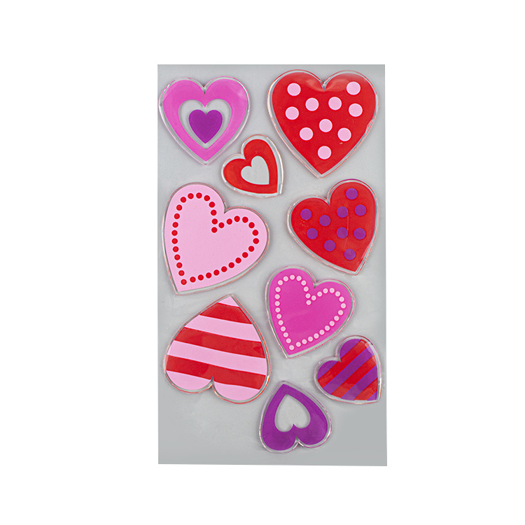 Wholesale High Quality Romantic Valentine TPR  Gel Cling Jelly Window Sticker