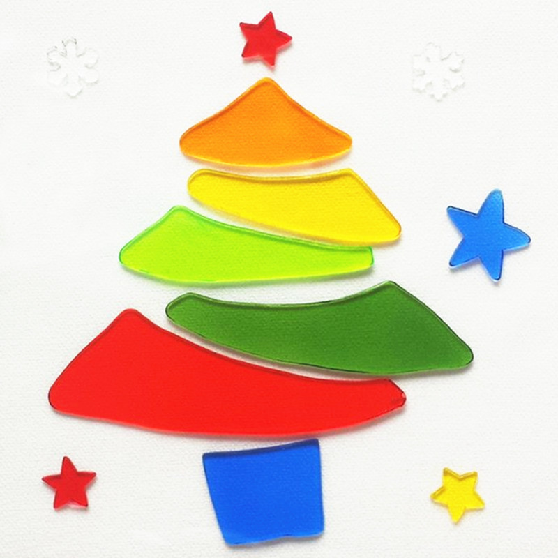 Christmas Tree Gel Cling Window Decals ,Christmas Decoration Crafts