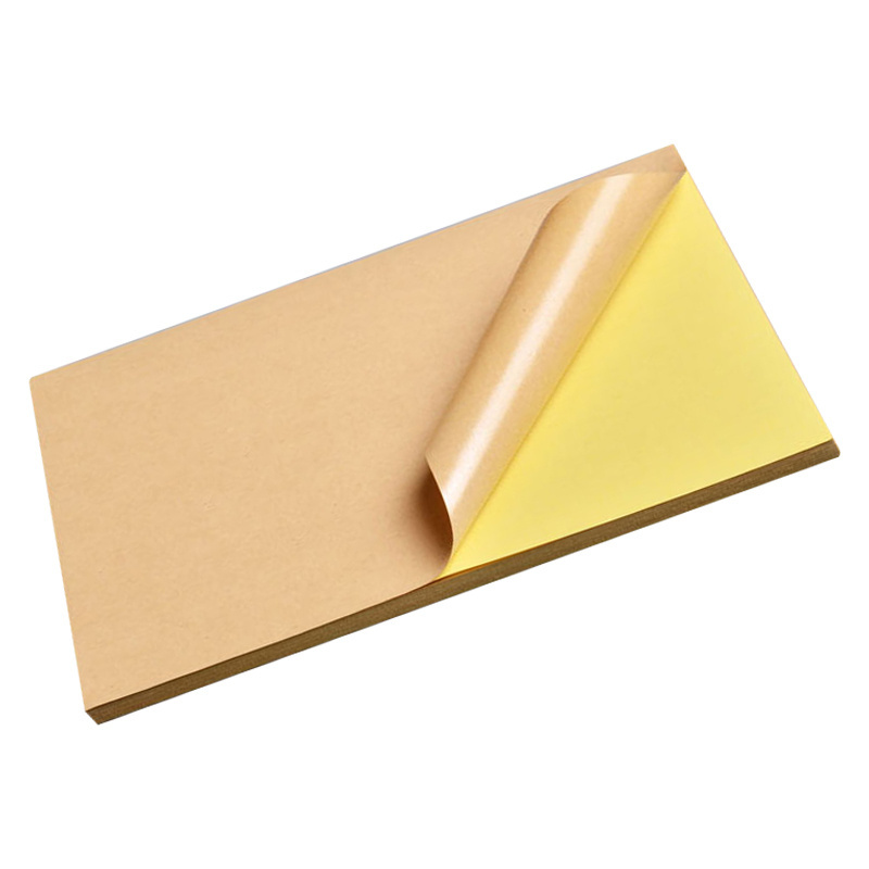 A4 Sticky Kraft Paper, Blank Self adhesive Kraft Label Paper for Laser Inkjet Printer Packaging Label Paper