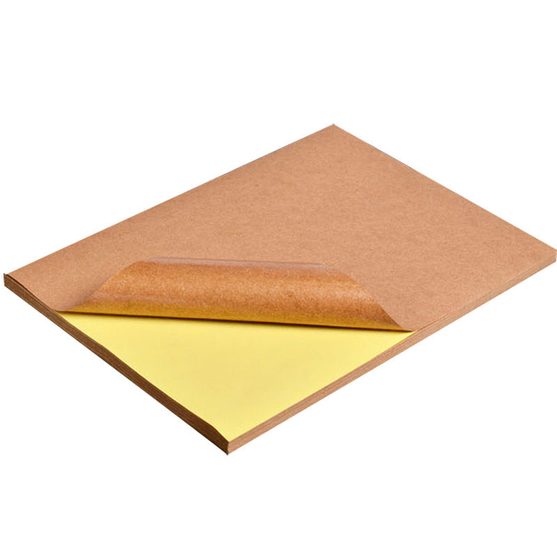 A4 Sticky Kraft Paper, Blank Self adhesive Kraft Label Paper for Laser Inkjet Printer Packaging Label Paper