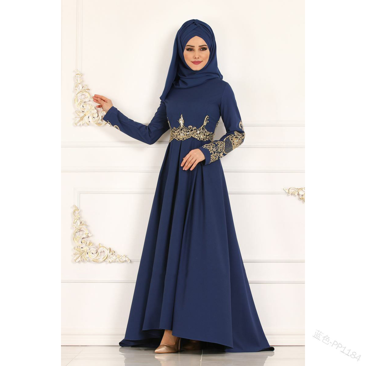 New three-dimensional embroidery maxi dress ladies muslim ethnic wear turkey dresses robe muslim ethnic caftan