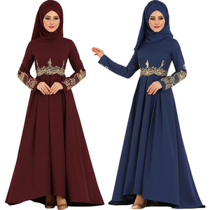 New three-dimensional embroidery maxi dress ladies muslim ethnic wear turkey dresses robe muslim ethnic caftan