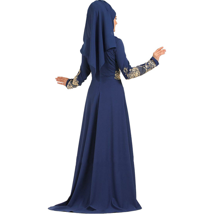 New three-dimensional embroidery maxi dress ladies muslim ethnic wear turkey dresses robe muslim ethnic caftan