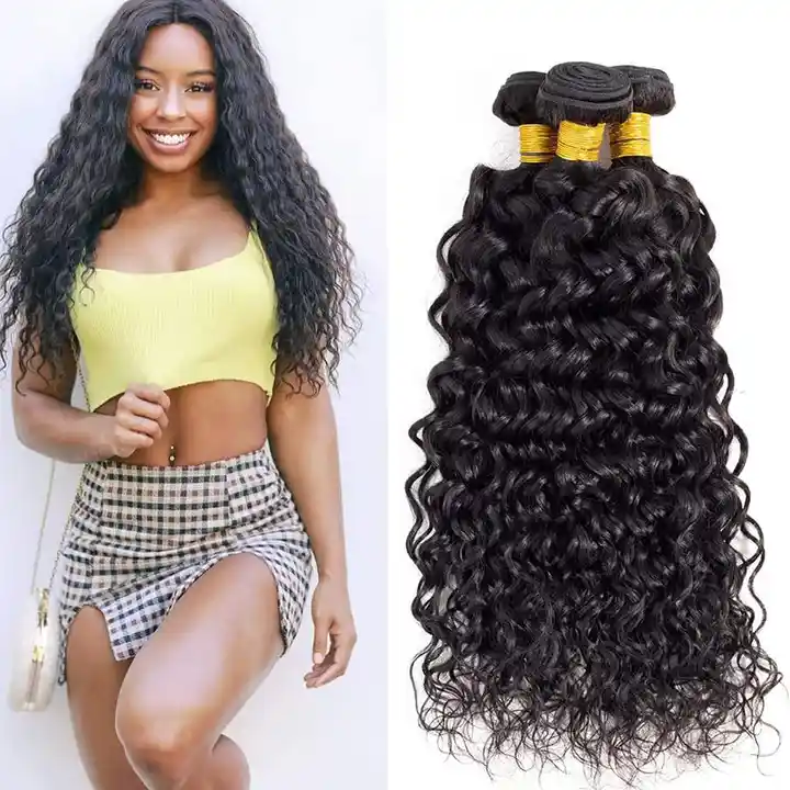 Hot sale natural color virgin brazilian water wave human hair, 12A grade cheap virgin brazilian human hair extensions