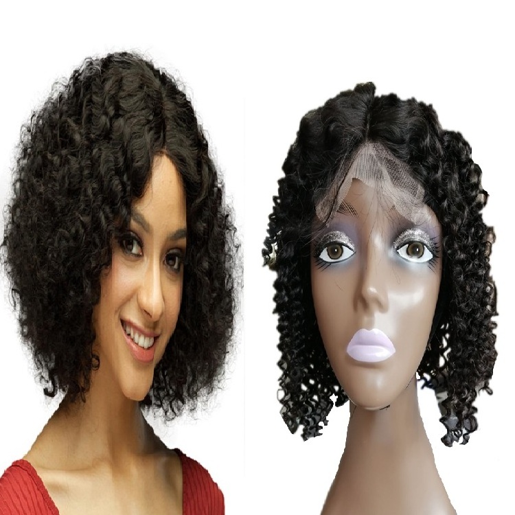 Short Brazilian Curly Bob 4x4 HD Lace Closure Wigs 150% Density Pixie Curly Glueless Lace Closure Front Wigs For Black Woman