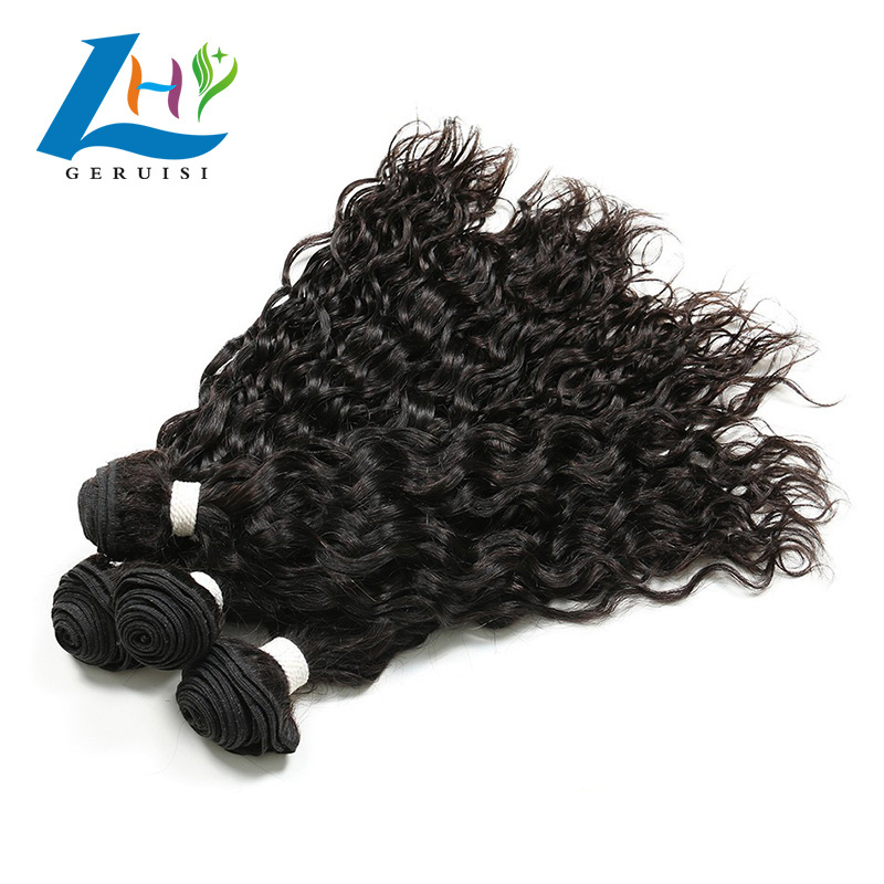 Hot sale natural color virgin brazilian water wave human hair, 12A grade cheap virgin brazilian human hair extensions