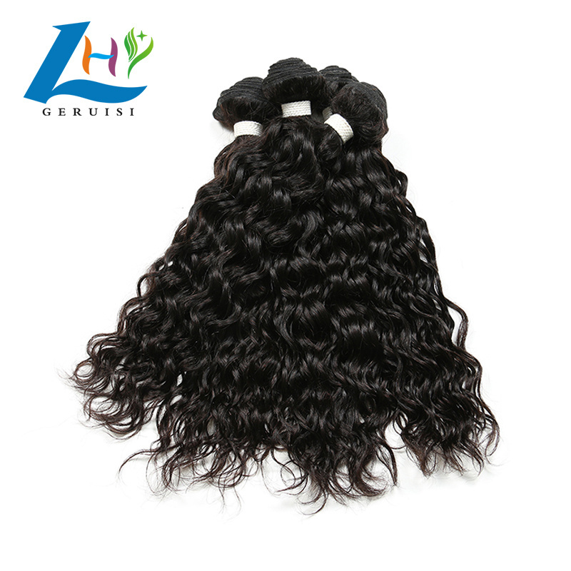 Hot sale natural color virgin brazilian water wave human hair, 12A grade cheap virgin brazilian human hair extensions