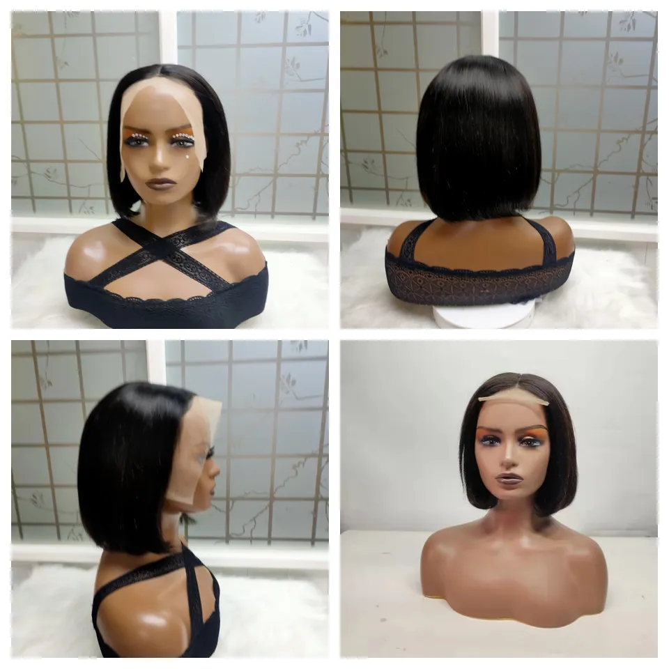 Glueless Bob Hd Lace front Wigs 100% Virgin Human Hair, Brazilian Hd Lace Frontal Wig Human Hair, Women Lace Wig Natural Hair