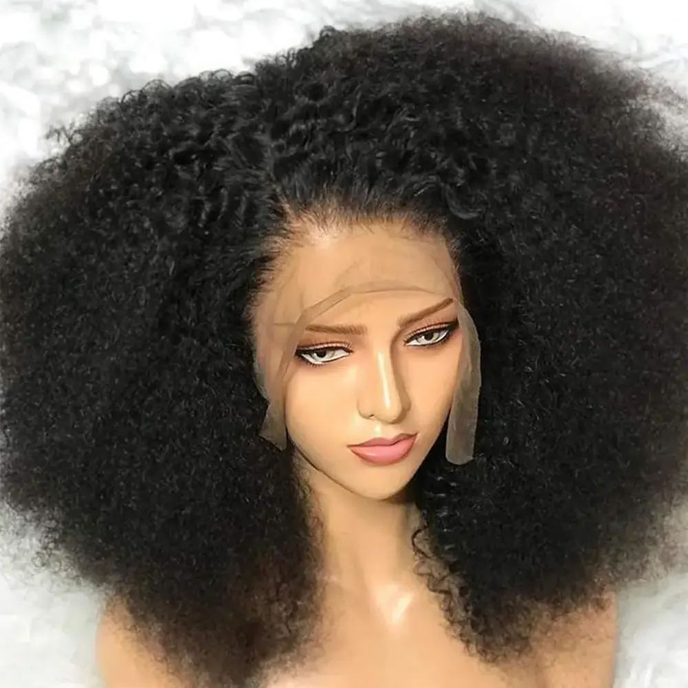 Wholesale Afro kinky curly lace frontal wigs Brazilian human Hair 13x4 Afro kinky curly top quality human hair lace frontal wigs