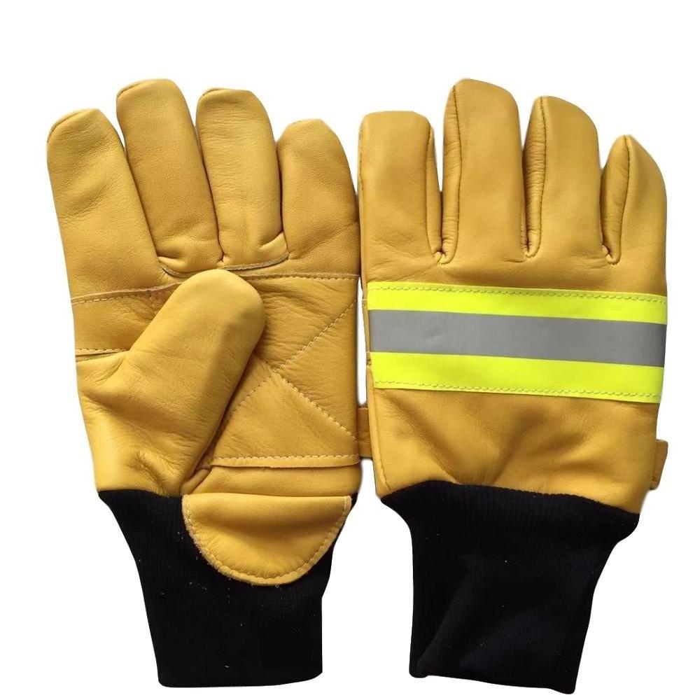 Hot Sale Fire Fighting Forest Flame Resistant Cow Leather Waterproof Flame Retardant Waterproof Leather Gloves