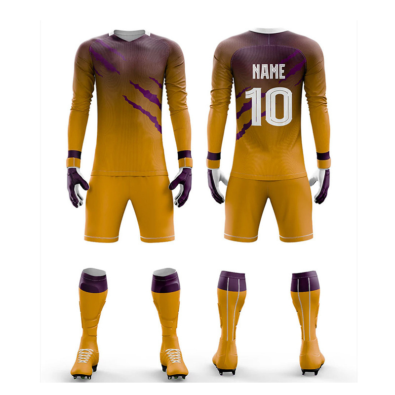 Goal keeper uniforms cheap sport wear wholesale football goalkeeper men adult goalkeeper uniform protective long sleeve training