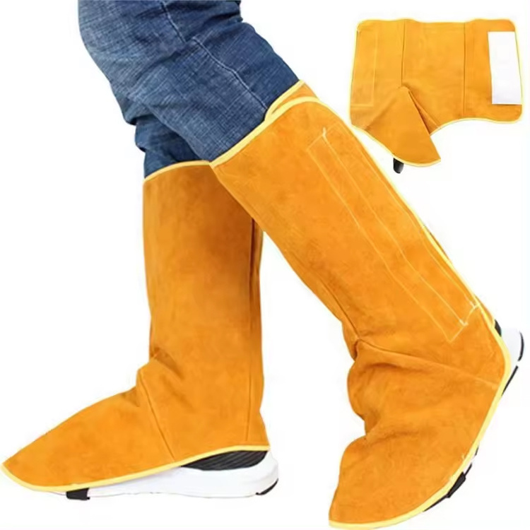 Wholesale Welding Leg Guard Welding Foot Cover Cowhide Leather Welding Foot Cover Fire Resistant Shoe Cover For Sale