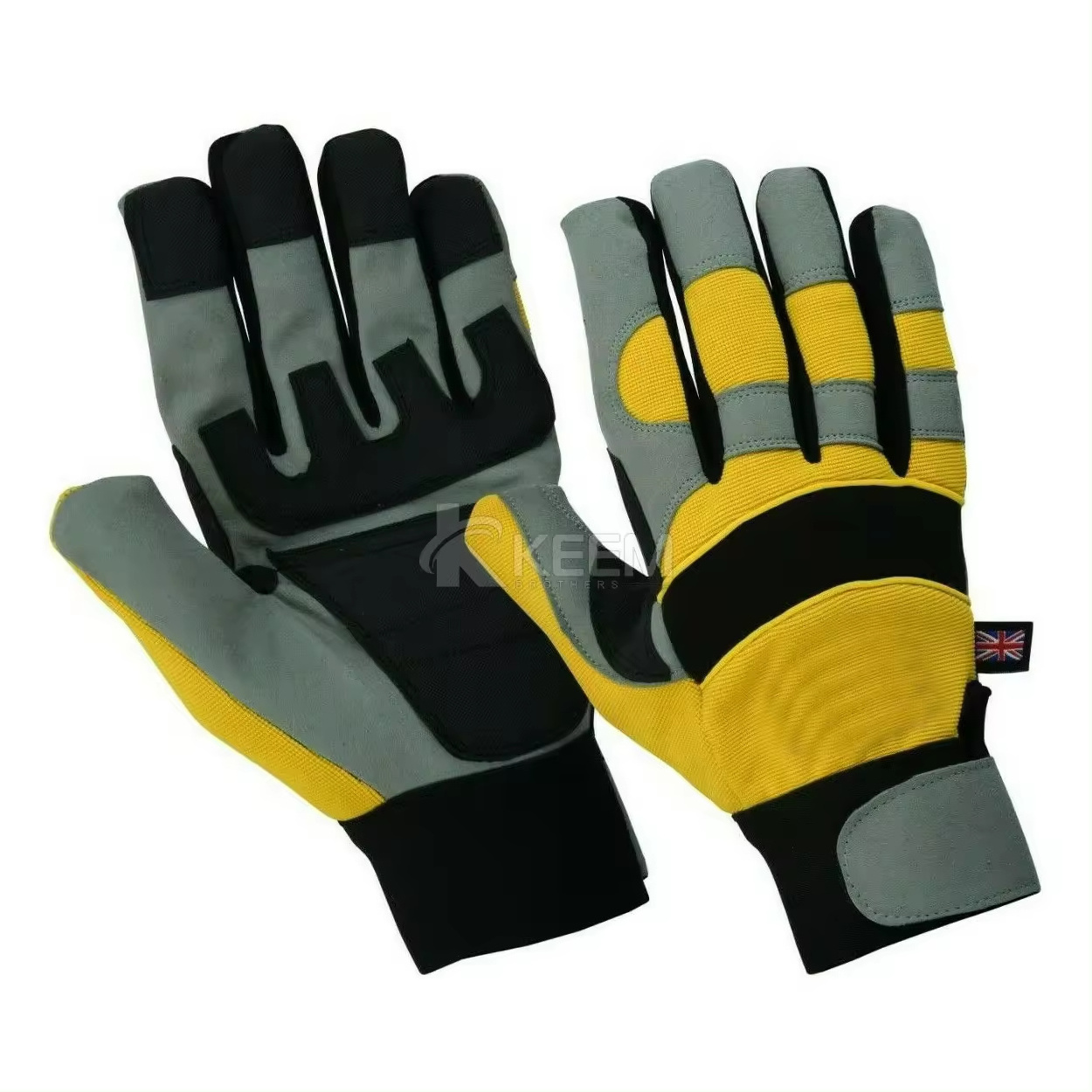 Custom Made Mechanic Pu Leather Work Gloves Sport Safety Industrial Mechanical Work Gloves Flex Extra Grip Construction Work