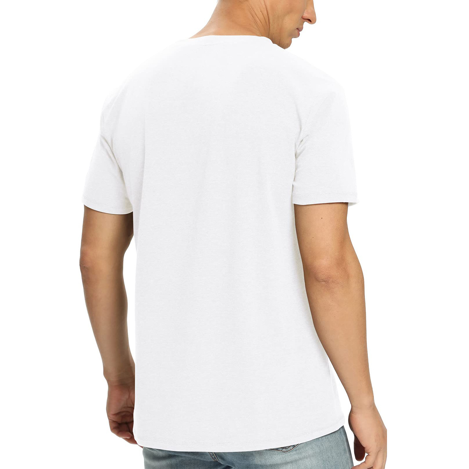 New Fashion 2023 V Neck T Shirt for Men Low Cut Neck Top Tees Tail Short Sleeve Male Cotton Casual Style T shirt men