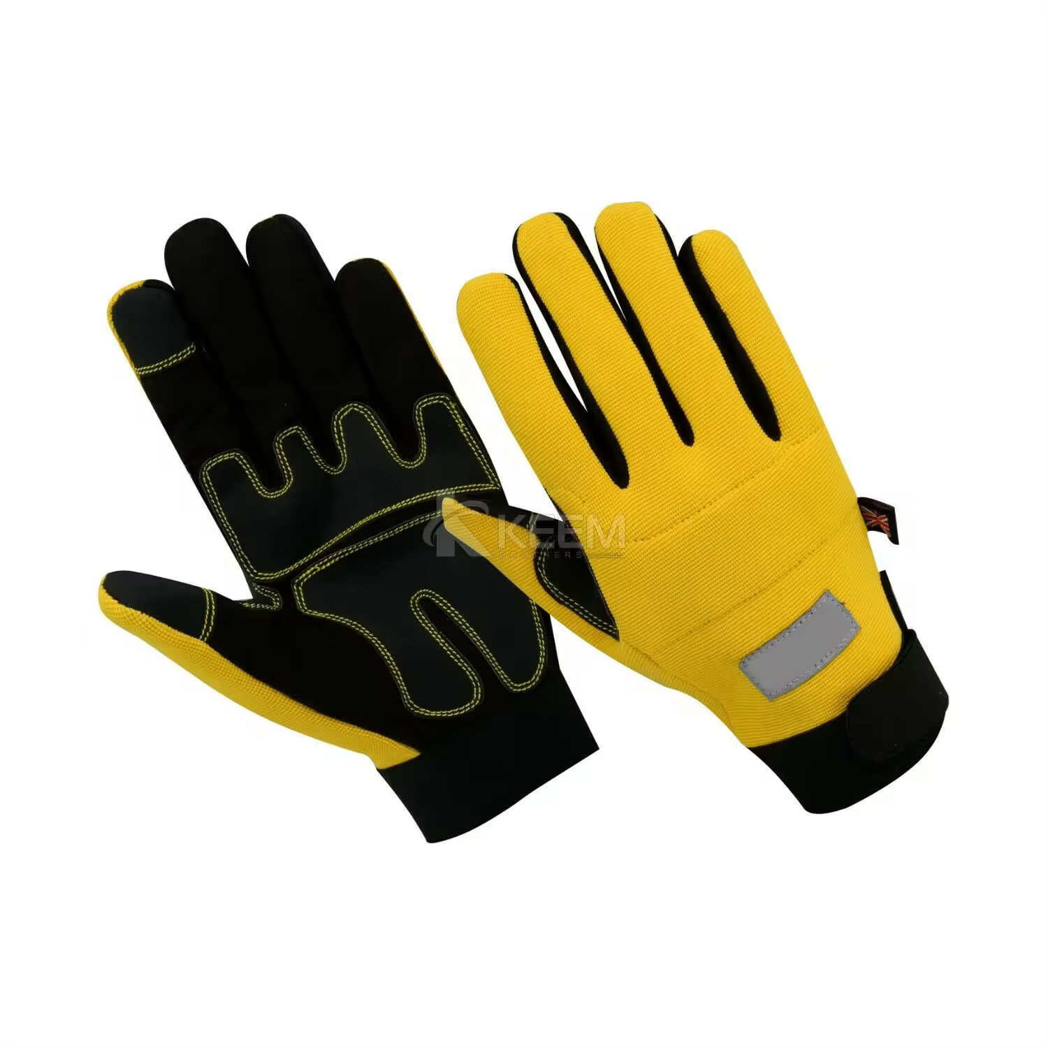 Custom Made Mechanic Pu Leather Work Gloves Sport Safety Industrial Mechanical Work Gloves Flex Extra Grip Construction Work