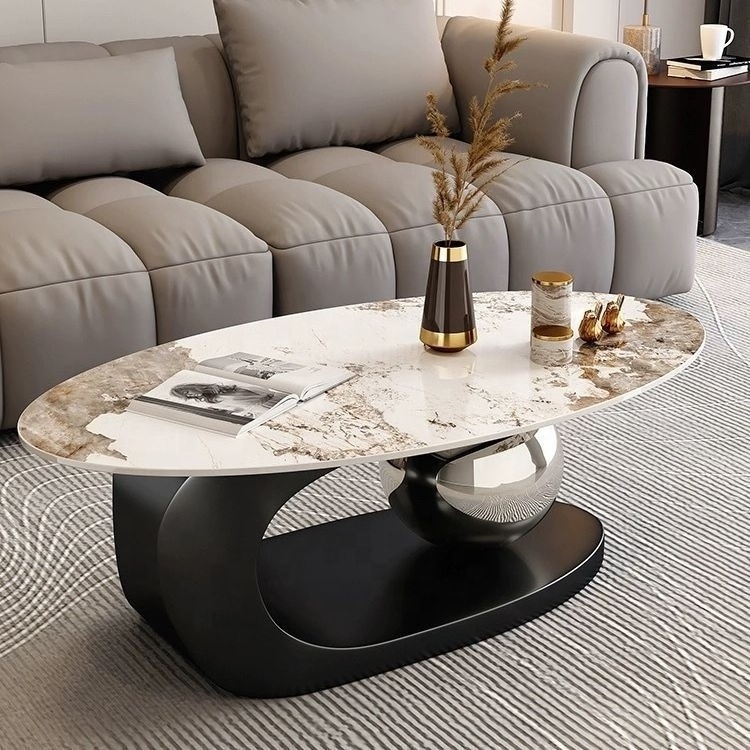 Popular big stainless steel brass silver center designer metal mirrored coffee table luxury coffee tables