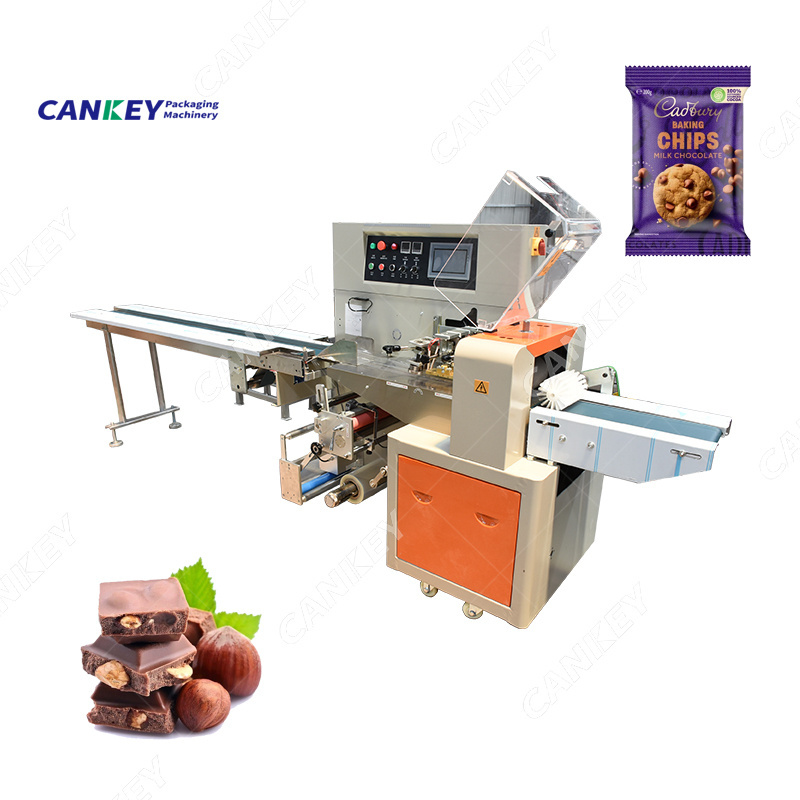 Horizontal Gold Coin Chocolate Packing Bubble Gum Packaging Chocolate Bar Paper Wrapping Machine