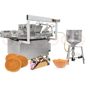 Factory Price Waffle Tacos Cones Bowls Machine Auto Ice Cream Cone Stroopwafels Making Machine