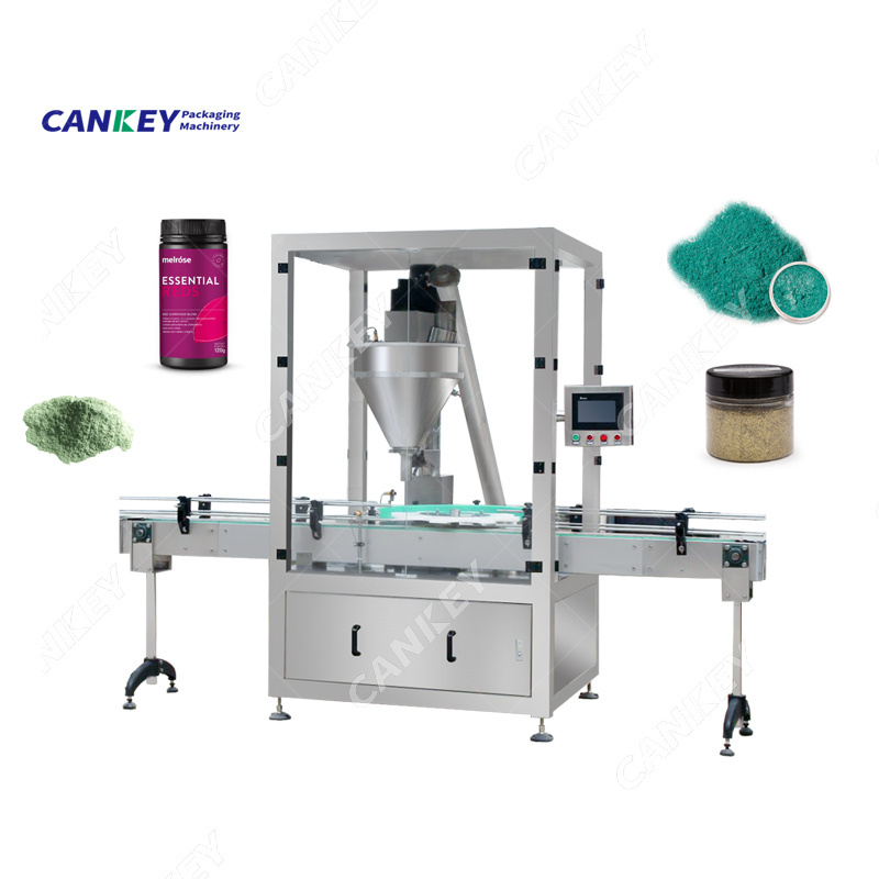 Automatic Single Head Auger Make Up Powder Bottle Capping Loose Powder Filling Machine for Cosmetic