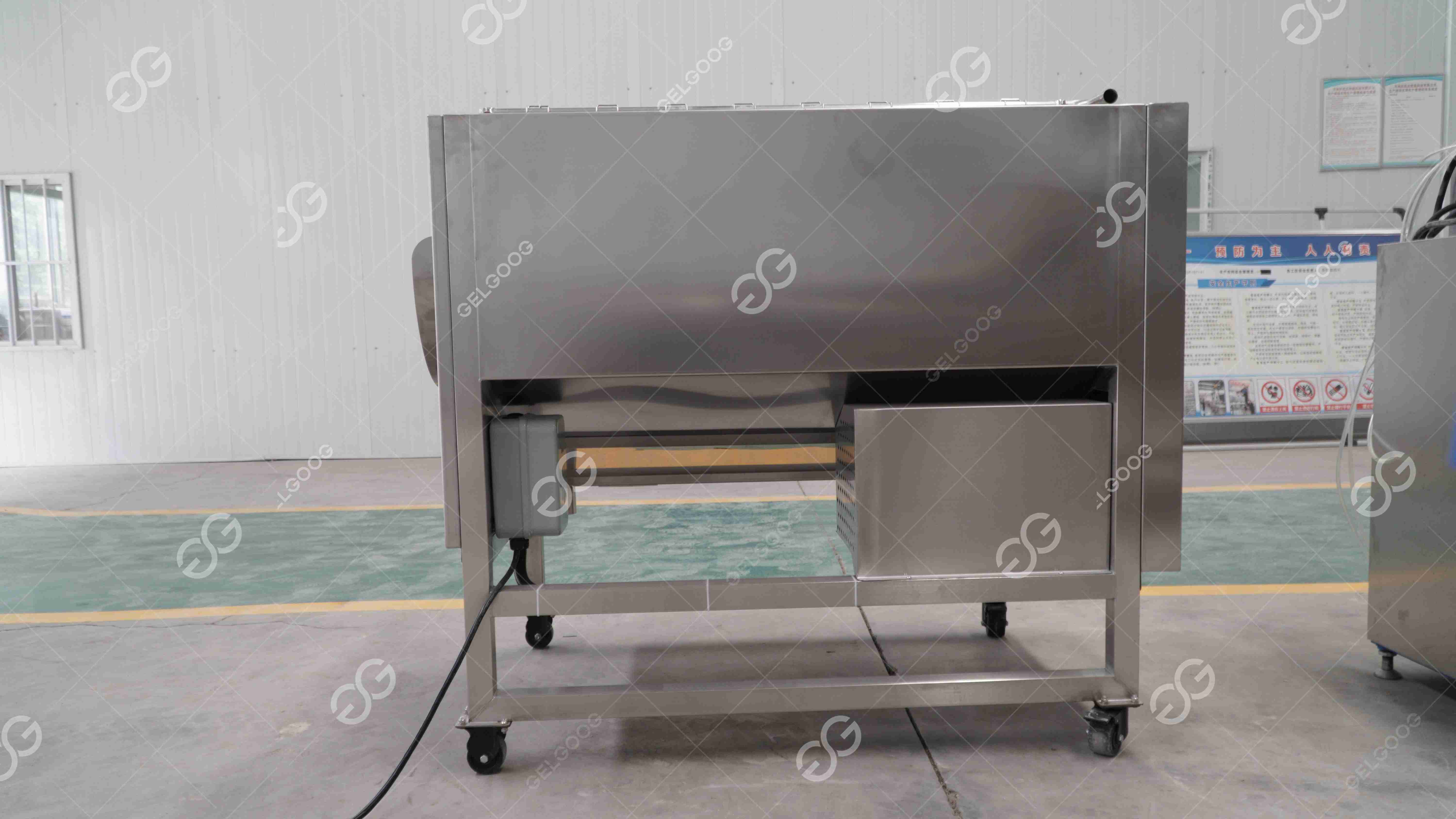 200Kg/H Automatic Brush Root Vegetable Peeling Slicing Production Line Equipment Potato Washing And Cleaning Machine