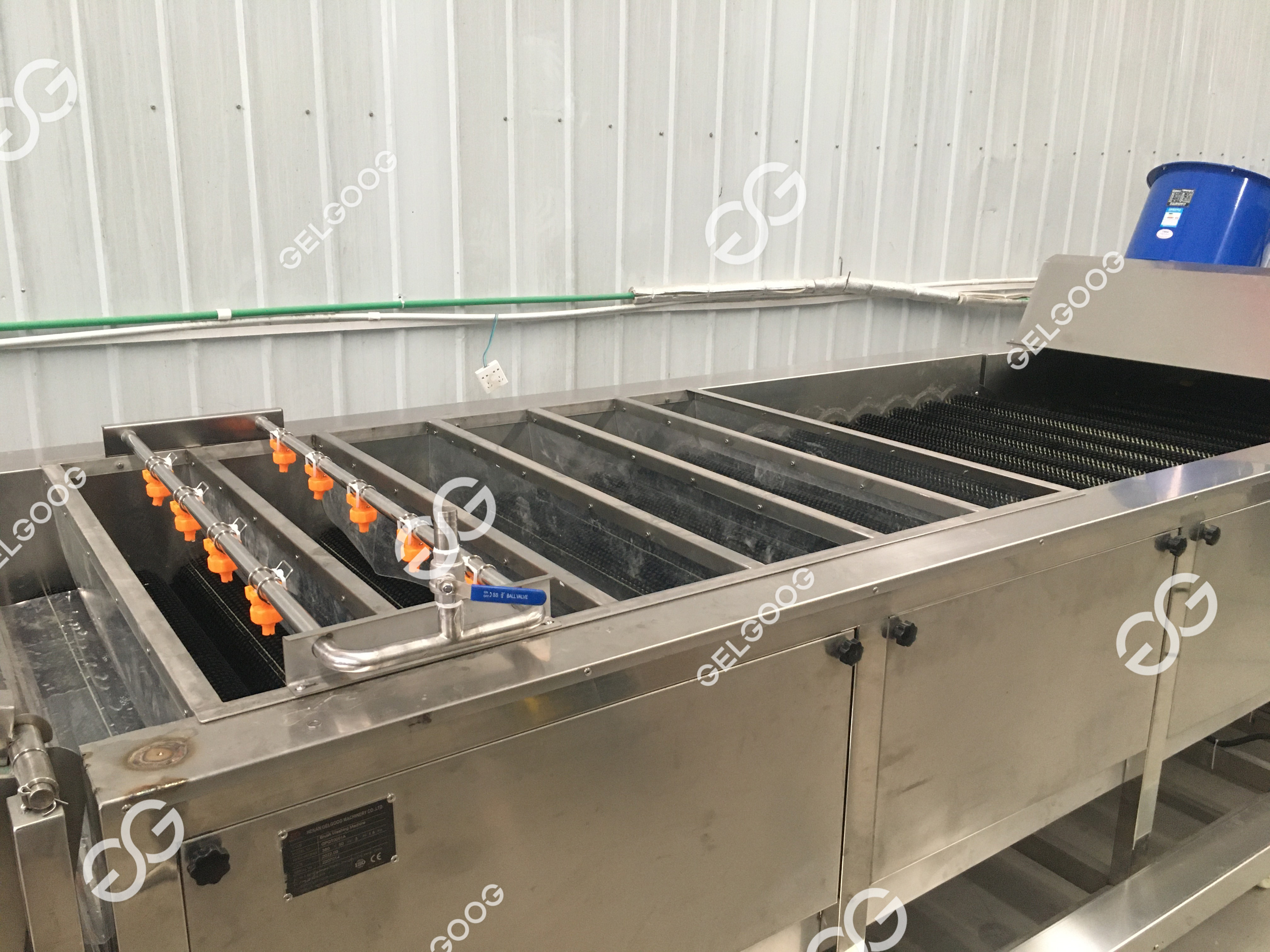 3T/H Bubble Fruit Washer Grading Line Orange Wash Dryer Cleaning And Sorting Apple Cleaner Drying Waxing Mango Washing Machine