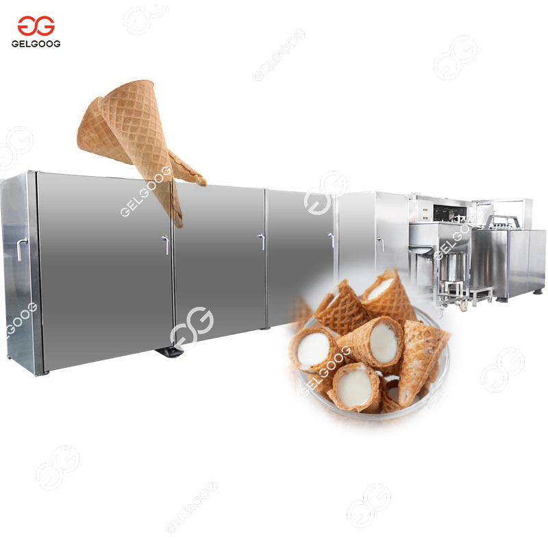 Automation Large Size Rolled Sugar Cone Maker Crispy Ice Cream Cone Baking Machine