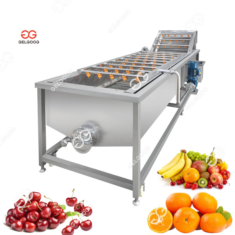 3T/H Bubble Fruit Washer Grading Line Orange Wash Dryer Cleaning And Sorting Apple Cleaner Drying Waxing Mango Washing Machine