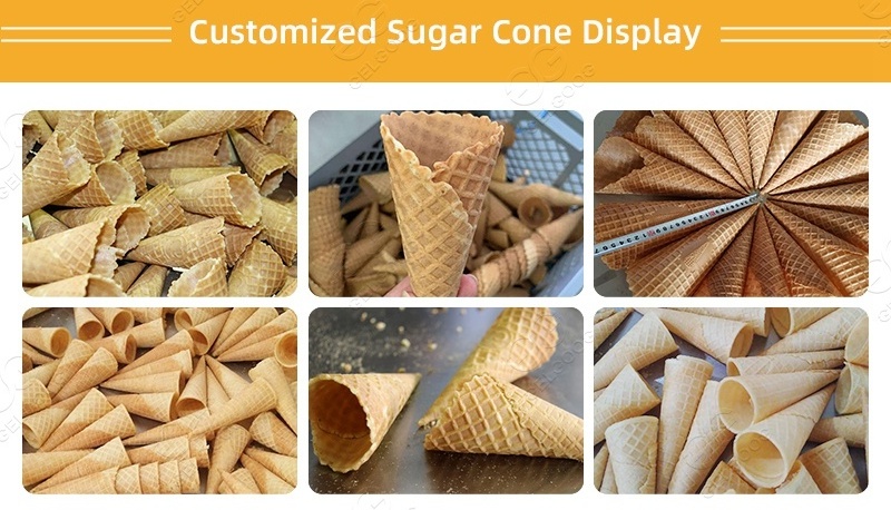 Automation Large Size Rolled Sugar Cone Maker Crispy Ice Cream Cone Baking Machine