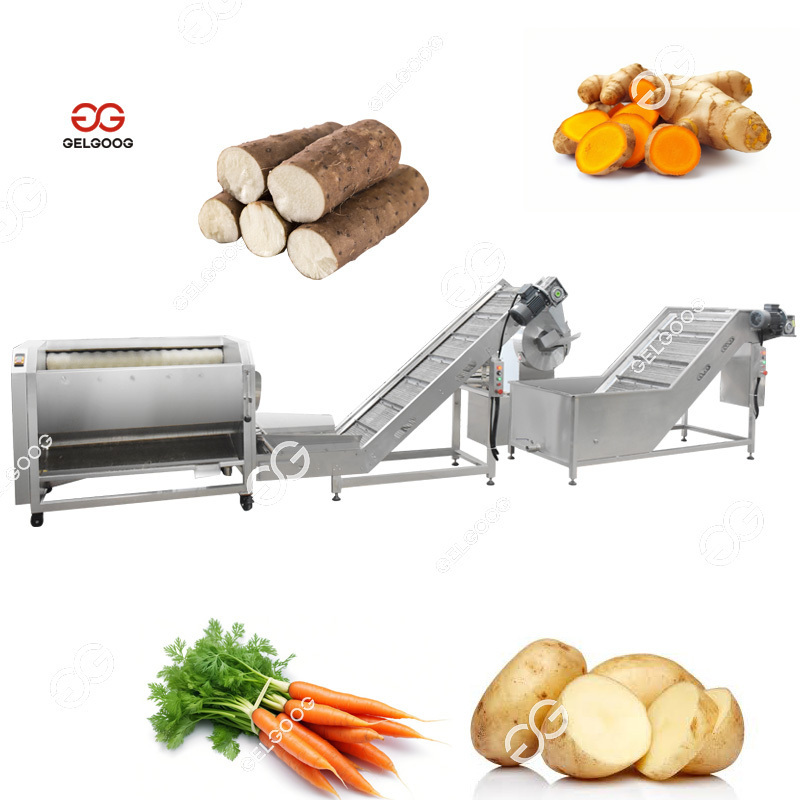 Automatic Radish Peeled Garlic Air Bubble Cleaning Slicer And Drying Machine Turmeric Tomato Brushing Washing Machine