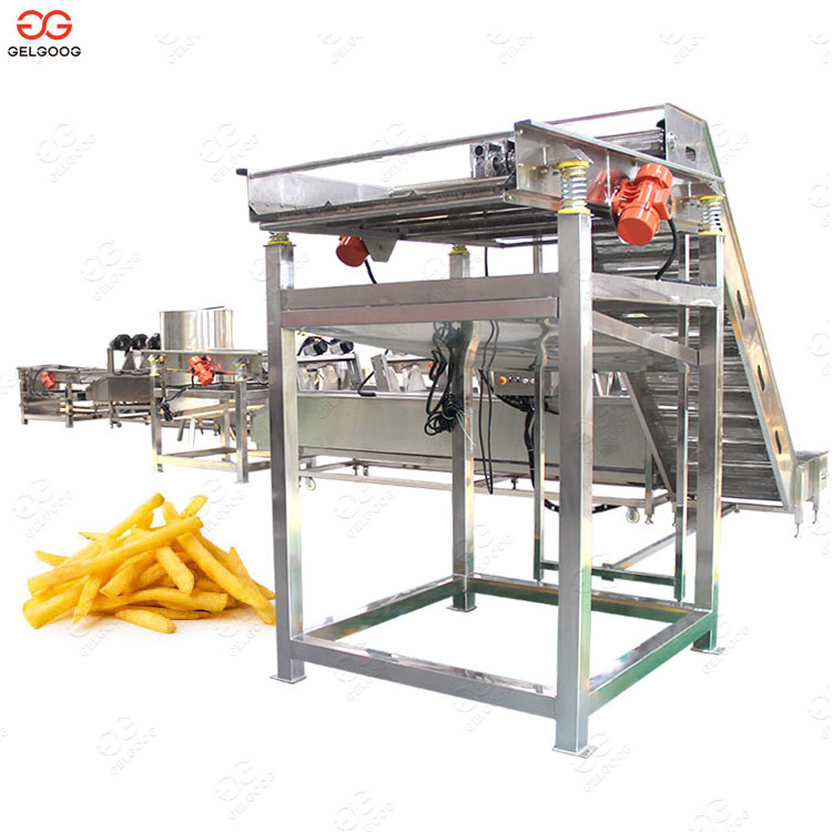 Frites Surgeler Making Machinery Frozen Potato Flakes Finger Surgeler Chips Frying Production Line Potato French Fries Machine