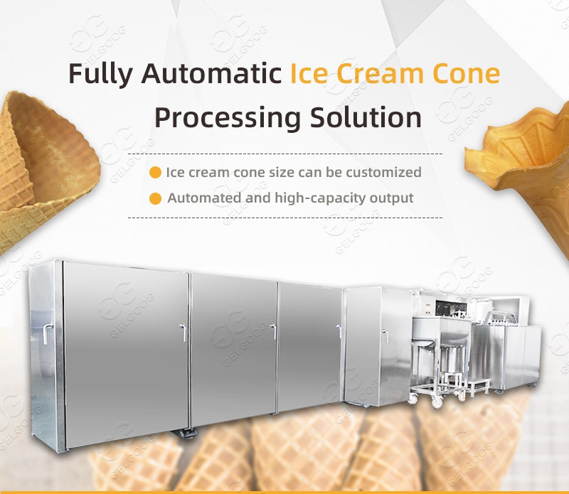 Automation Large Size Rolled Sugar Cone Maker Crispy Ice Cream Cone Baking Machine