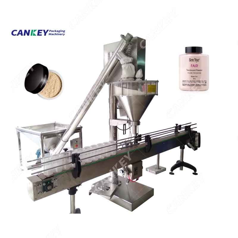 Automatic Single Head Auger Make Up Powder Bottle Capping Loose Powder Filling Machine for Cosmetic