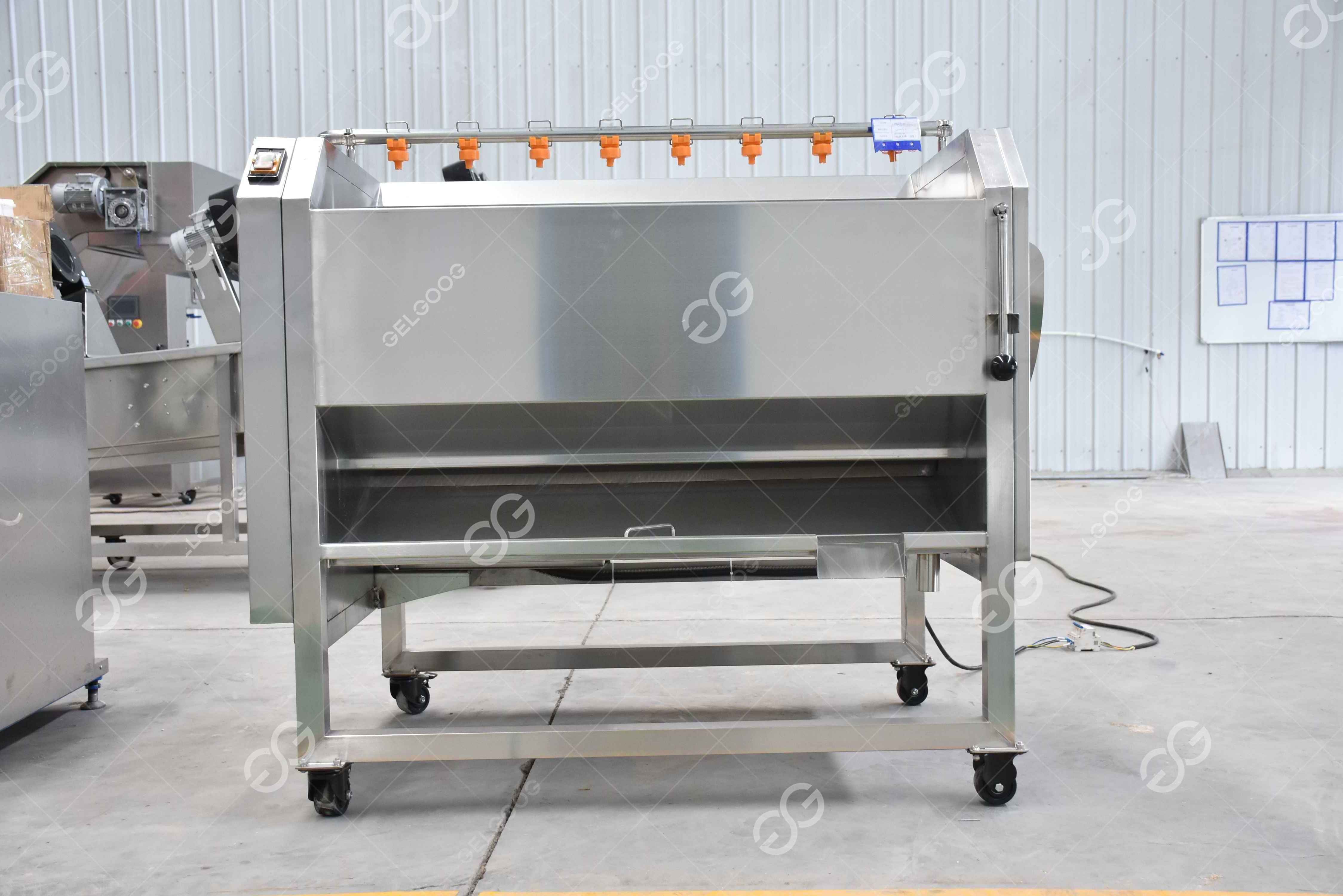 200Kg/H Automatic Brush Root Vegetable Peeling Slicing Production Line Equipment Potato Washing And Cleaning Machine