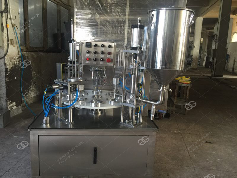 Fully Automatic Yogurt Water Beverage K Cups Sealing Machinery Ice Cream Cup Filling Machine for Sale