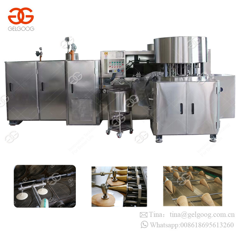 High Quality Commercial Rolled Crisp Biscuit Waffle Baking Rolling Suger Cones Machinery Automatic Ice Cream Cone Making Machine