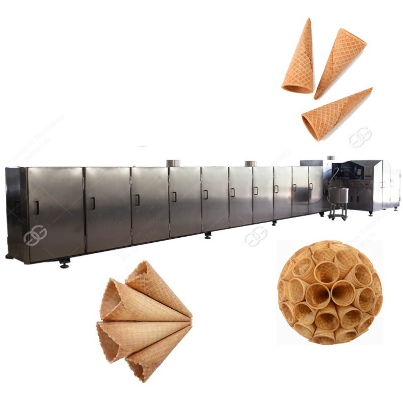 High Quality Commercial Rolled Crisp Biscuit Waffle Baking Rolling Suger Cones Machinery Automatic Ice Cream Cone Making Machine