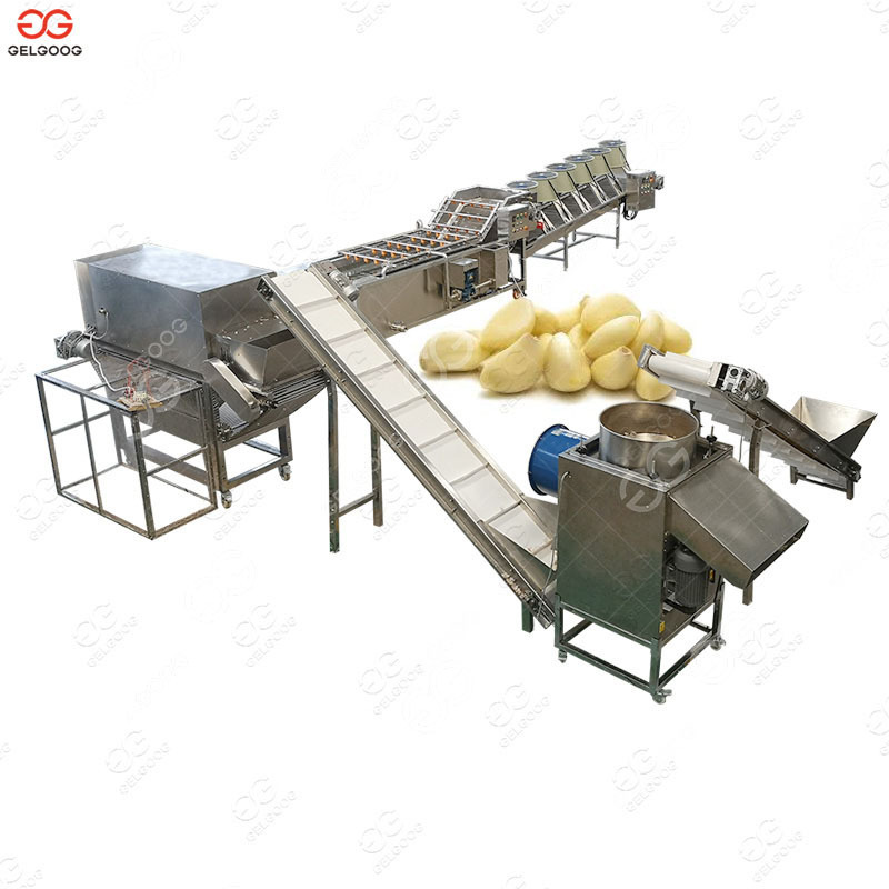 Factory Price Automatic Garlic Sorting Cutting Washing Separating Production Line Garlic Peeling Machine