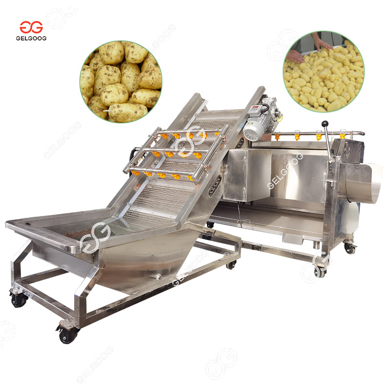 Gelgoog Industrial Sweet Potato Cleaning Machine Brush Taro Potato Washing Peeling Machine