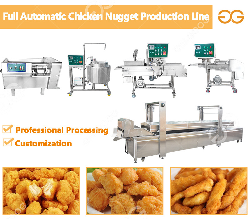 Factory Price Fried Chicken Leg Processing Line Nuggets Chicken Frying Production Line