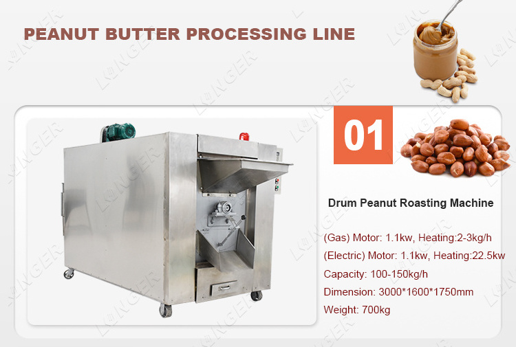 South Africa Small Scale Almond Roaster Production Line Cashew Nut Butter Making Machine Manufacturing Peanut Butter Plant