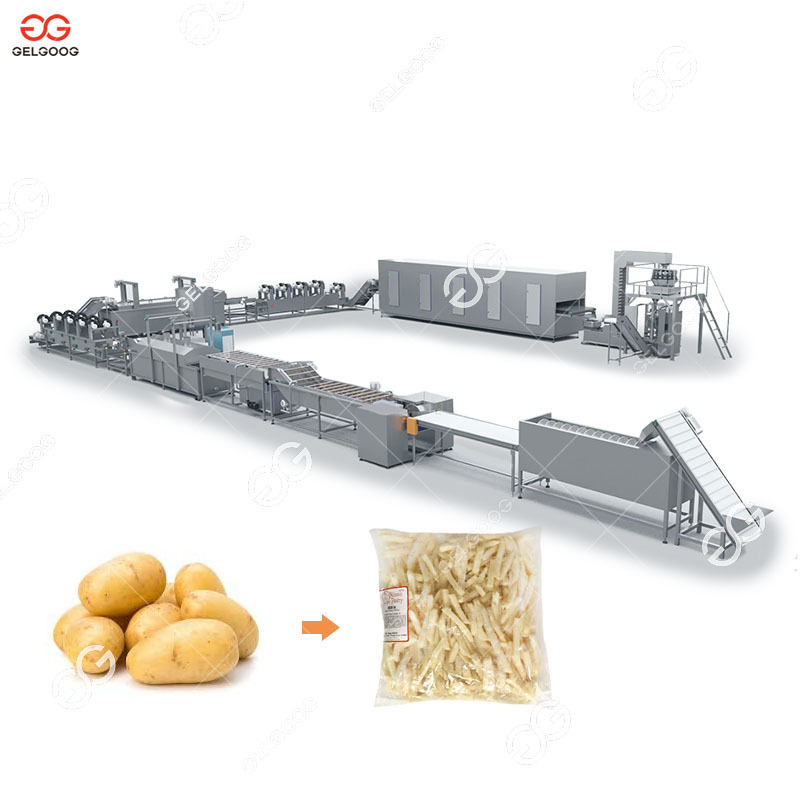 Fully Automatic Industrial Frozen French Fries Production Line Cassava Fresh Finger Potato Chips Making Machine Price