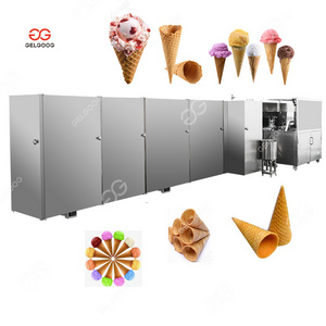 Industrial Fully Automatic Crispy Waffle Sugar Cone Making Machine Price Rolled Ice Cream Cone Production Line