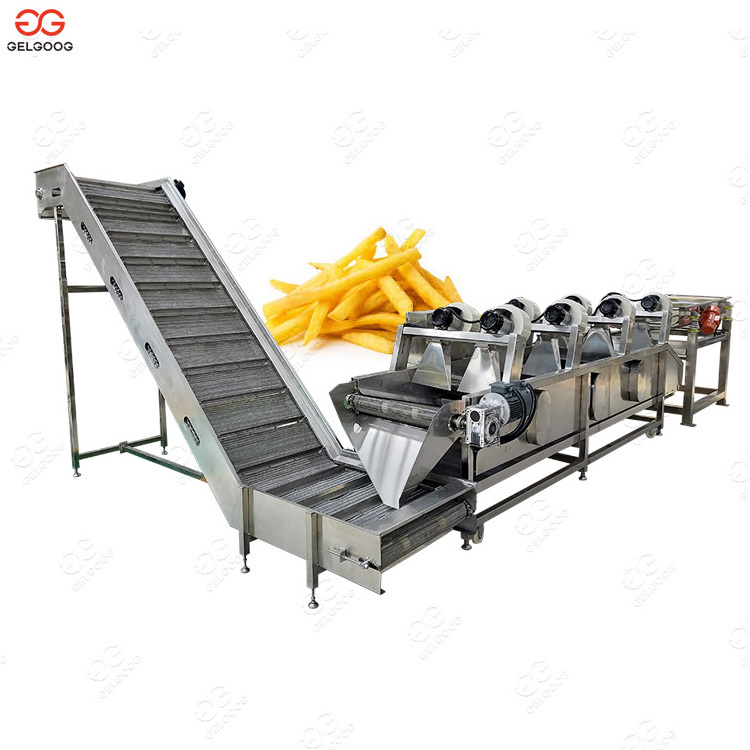 Fully Automatic Industrial Frozen French Fries Production Line Cassava Fresh Finger Potato Chips Making Machine Price