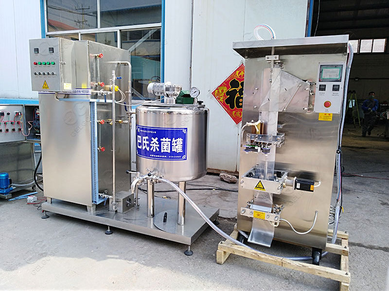 Automatic Mini Scale Fruit Juice Processing Equipment Plant 500KG/H Small Dairy Milk Pasteurization Machine