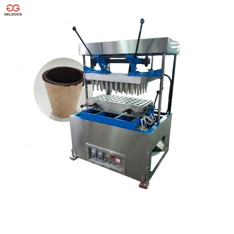 Semi Automatic Chocolate Coating Pizza Cone Edible Coffee Cup Making Machine