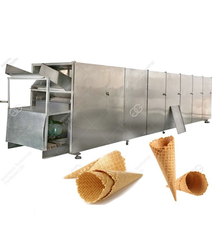 Factory Supply Full Automatic Biscuit Waffle Snow Sugar Cones Rolling Making Equipment Ice Cream Cone Baking Machine For Sale