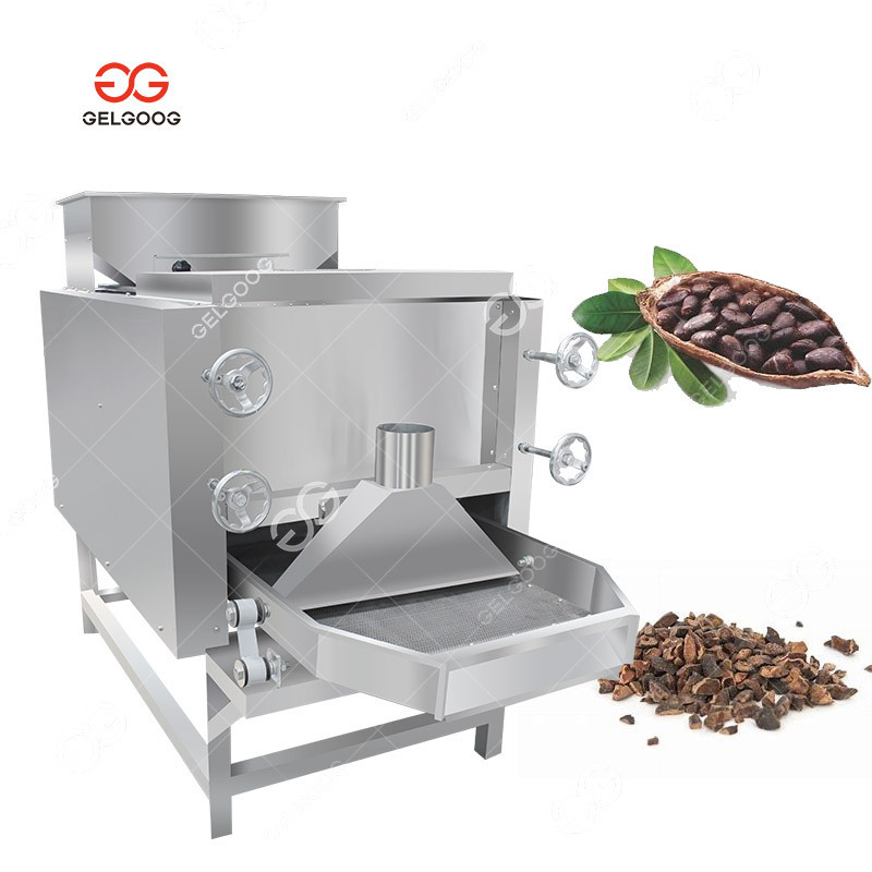 Industrial Cocoa Bean Skin Hulling Peeling Peanut Half Cutting Cocoa Bean Sheller Machine