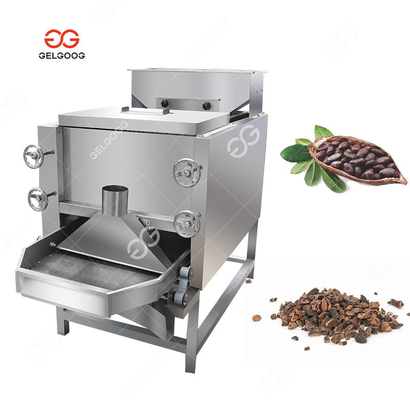 Industrial Cocoa Bean Skin Hulling Peeling Peanut Half Cutting Cocoa Bean Sheller Machine