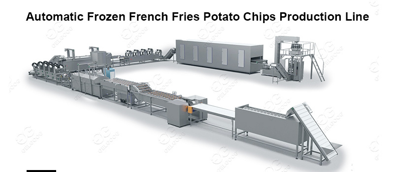 Automatic Potato Chips Production Line Frozen French Fries Making Machine